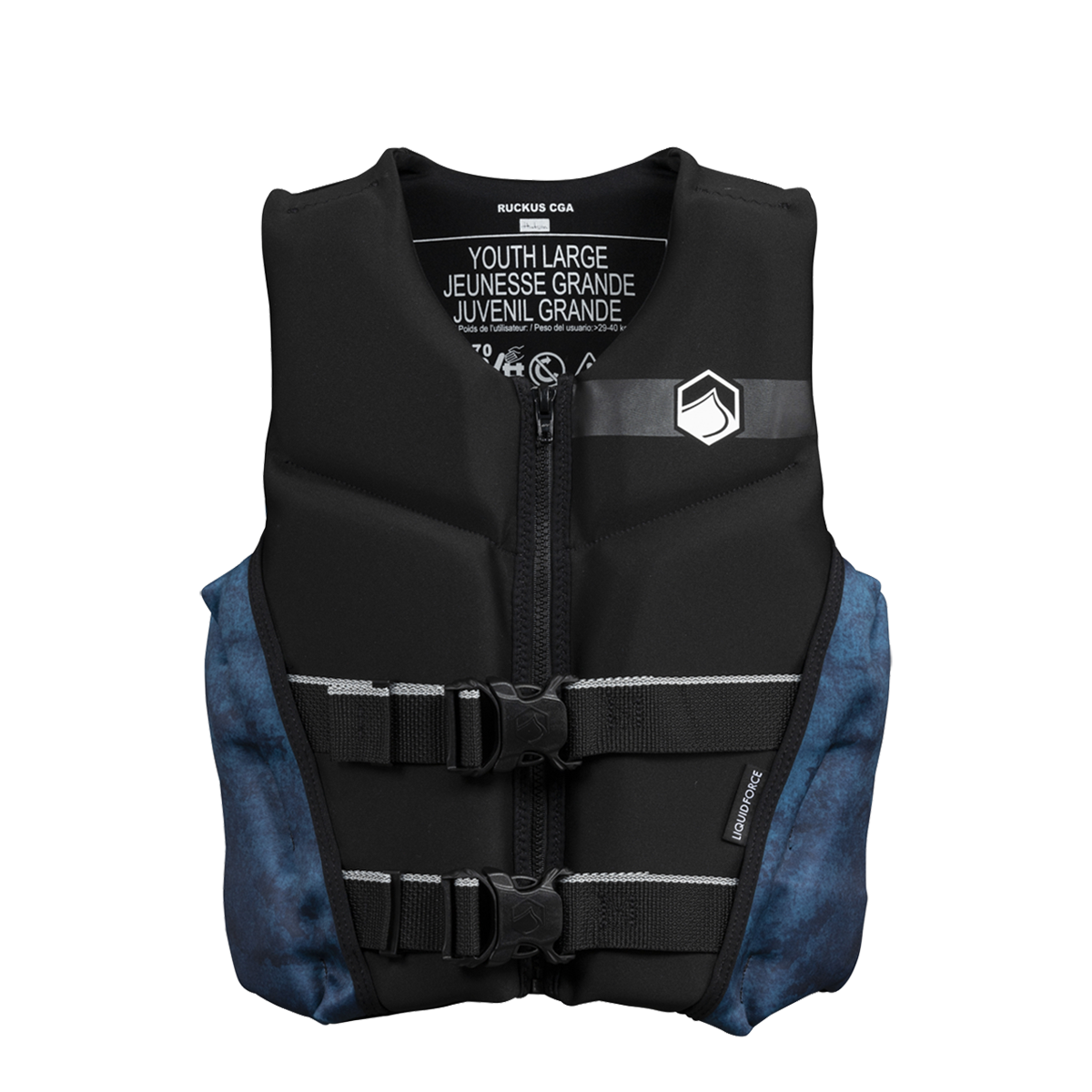 Liquid Force Ruckus Youth Boy'S Vest Cga Hudson Black 55-75 Lbs