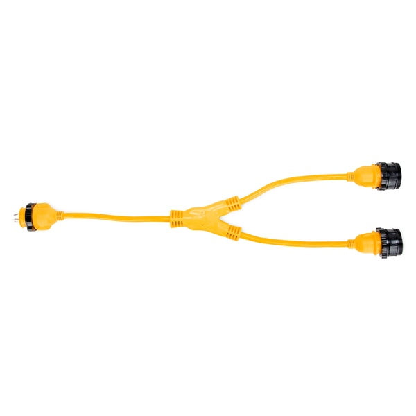 Camco PowerGrip Marine β Y Adapters - 30-Amp Locking/2 X 30AF Locking