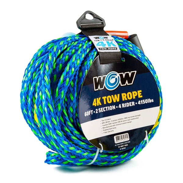 WOW 60' Tow 4-rider 4K tow rope with 2 sections Tow rope