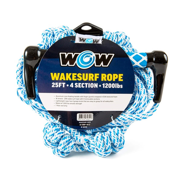 WOW 25' 4-section Wakesurf Rope Tow rope