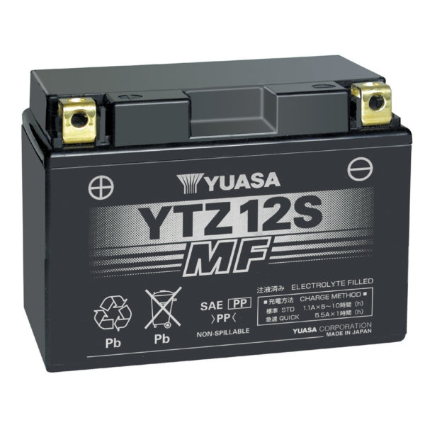 Yuasa Battery Maintenance Free AGM Factory Activated YTZ12S-010224-Yuasa-Elevate