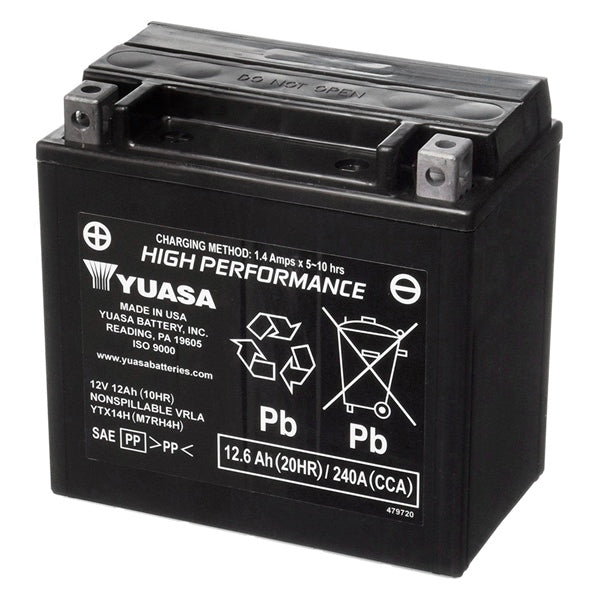 Yuasa Battery Maintenance Free AGM Factory Activated YTX14H-038007-Yuasa-Elevate