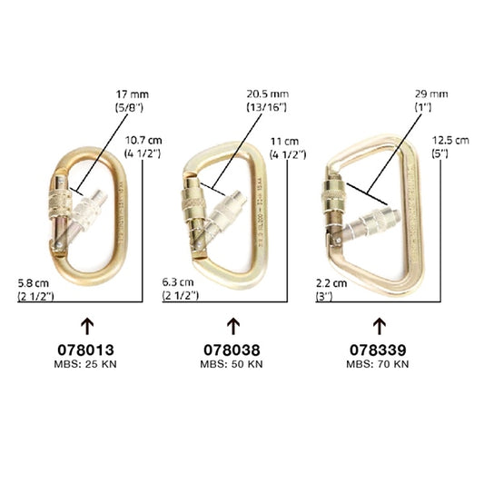 PORTABLE WINCH Steel Oval Locking Carabiner-PortableWinch-Elevate