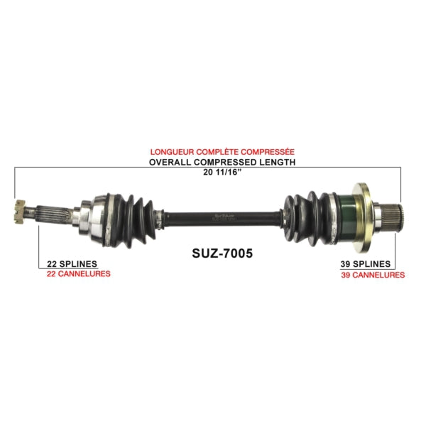 TrakMotive Complete Axle Fits Suzuki-TrakMotive-Elevate