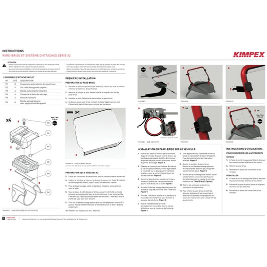 Kimpex X2 Series full winsdhield and clamp system - GP Fits Polaris-Kimpex-Elevate