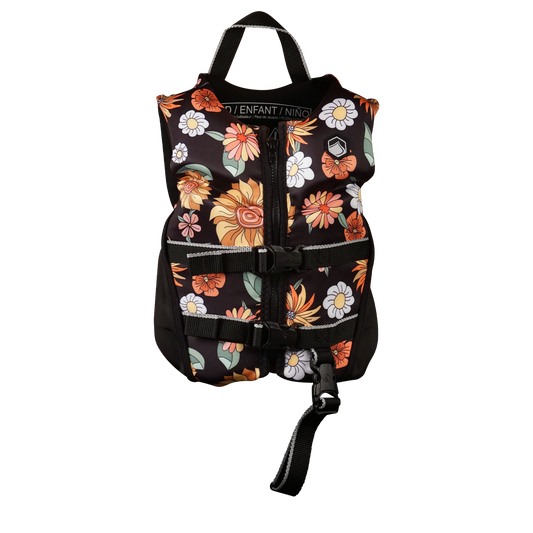 Liquid Force Dream Child Girl'S Vest Cga Black Flowers 33-55 Lbs