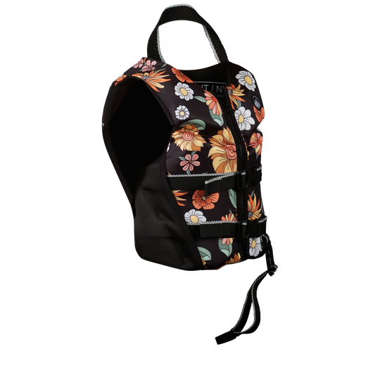 Liquid Force Dream Child Girl'S Vest Cga Black Flowers 33-55 Lbs