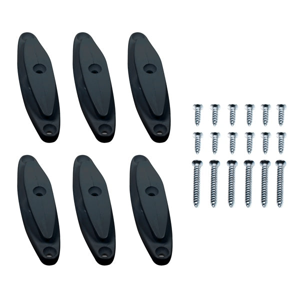 blk-fender-cleat-(6/pk)-c/w-3-ss-screws