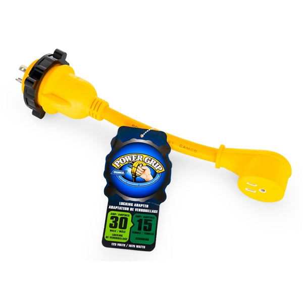 Camco PowerGrip Marine – Adaptor cord 12" - 30AM-Locking/15AF