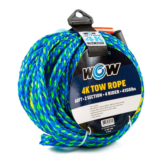 WOW 60' Tow 4-rider 4K tow rope with 2 sections Tow rope