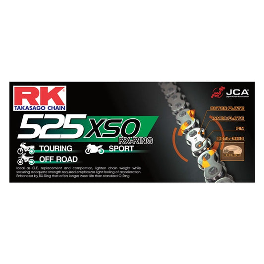 RK EXCEL Chain - 525XSO Road & Off-Road X'ring Chain