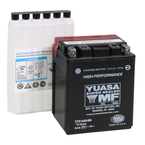 Batterie Yuasa sans entretien AGM activée en usine YTX14AH-F/A