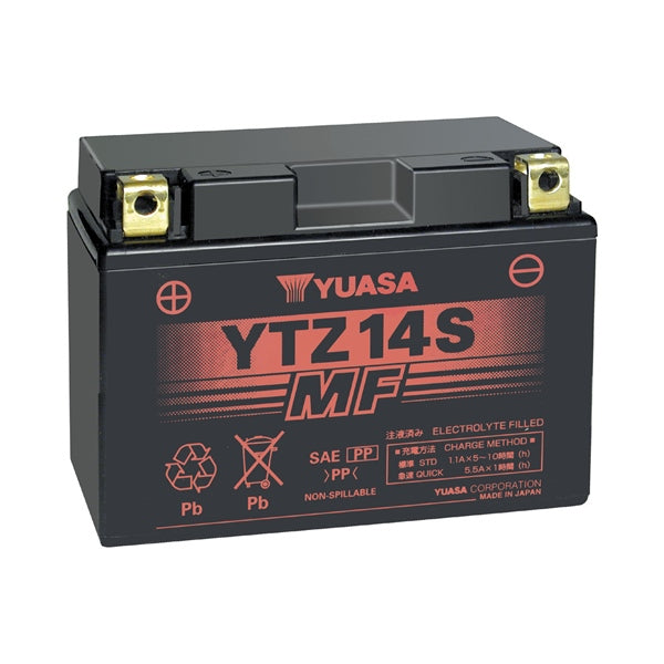 Batterie Yuasa sans entretien AGM activée en usine YTZ14S