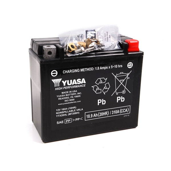 Batterie Yuasa sans entretien AGM activée en usine YTX20HL-F/A