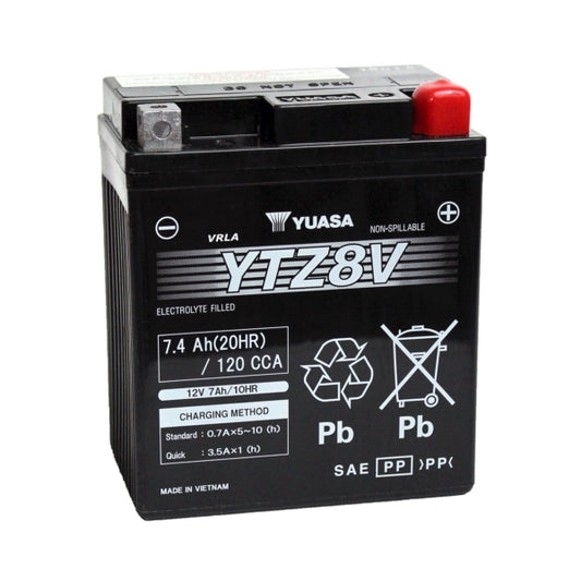 Batterie Yuasa sans entretien AGM activée en usine YTZ8V