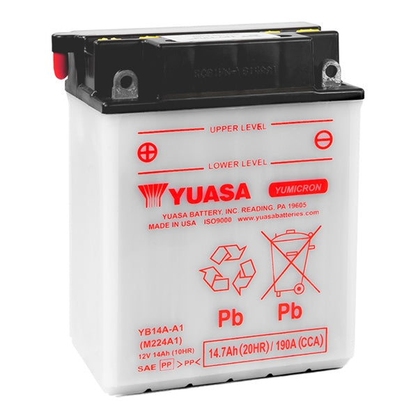 Batteries conventionnelles haute performance (AGM) Yuasa YB14A-A1