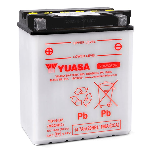 Batteries conventionnelles haute performance (AGM) Yuasa YB14-B2