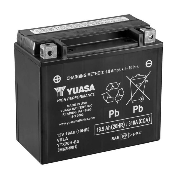 Batterie Yuasa sans entretien AGM activée en usine YTX20H