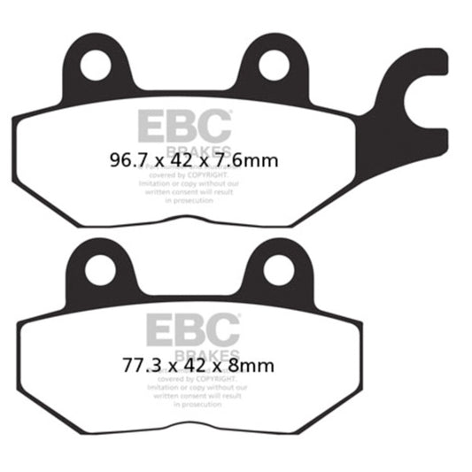 Plaquette de frein EBC Double-H Superbike Métal fritté - Avant droite