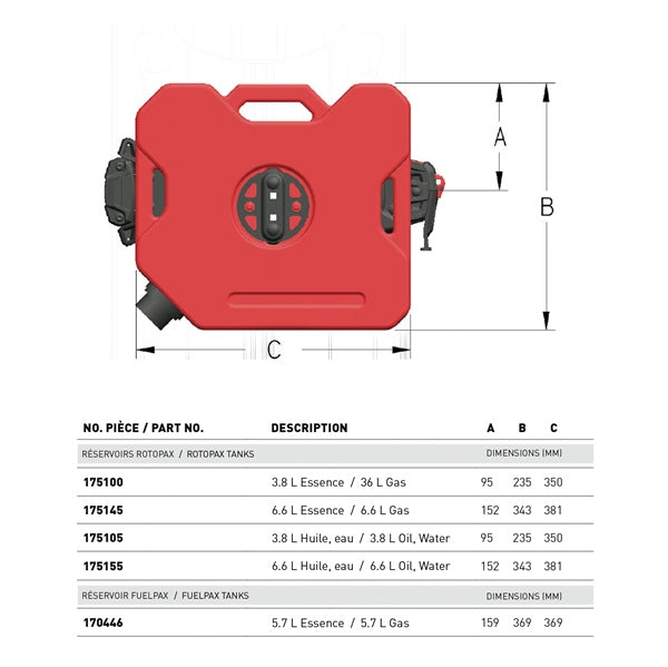 ROTOPAX 1 Gallon Containers Water, Oil