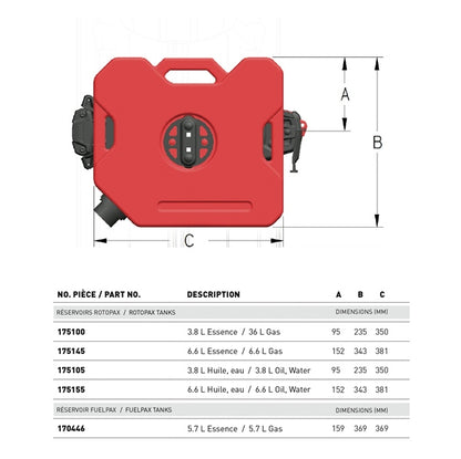 ROTOPAX 1 Gallon Containers Water, Oil