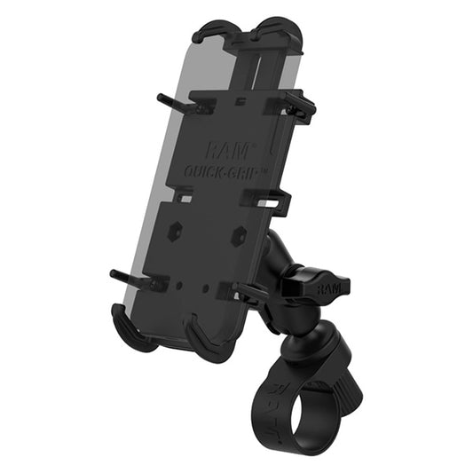 RAM MOUNT Quick-Grip XL Phone Mount with Tough-Strap Handlebar Base