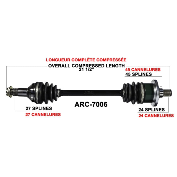 TrakMotive Complete Axle Fits Arctic cat