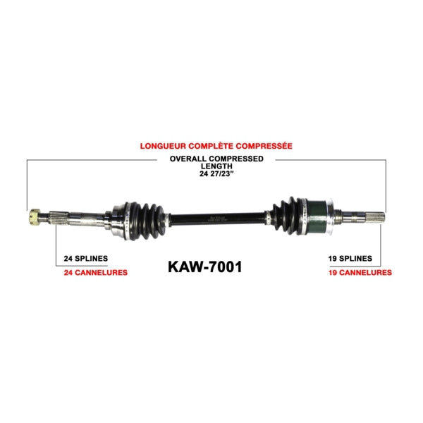 TrakMotive Complete Axle Fits Kawasaki