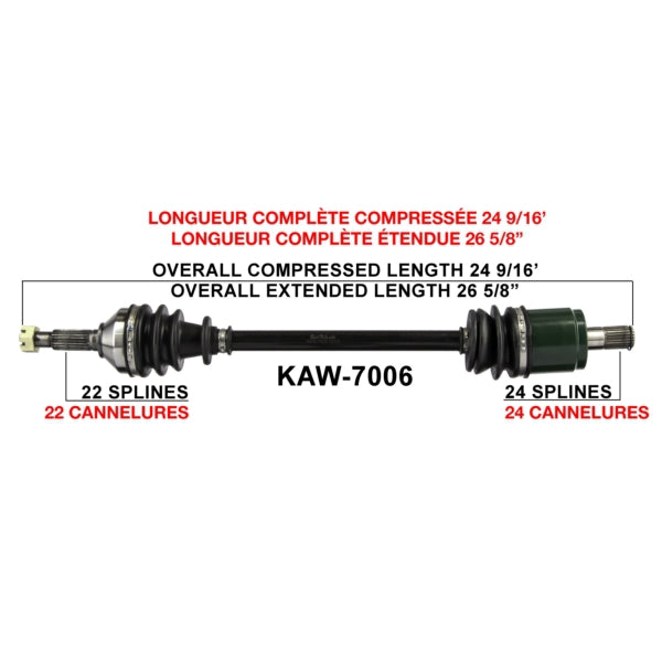 TrakMotive Complete Axle Fits Kawasaki