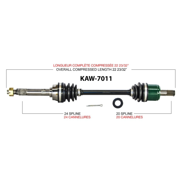 TrakMotive Complete Axle Fits Kawasaki