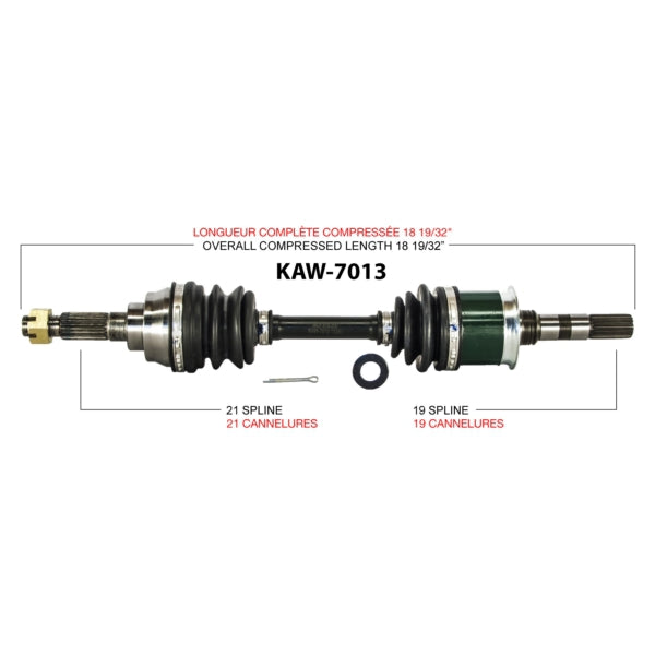 TrakMotive Complete Axle Fits Kawasaki