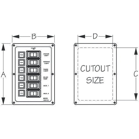 SEA DOG Aluminum Vertical Switch Panel