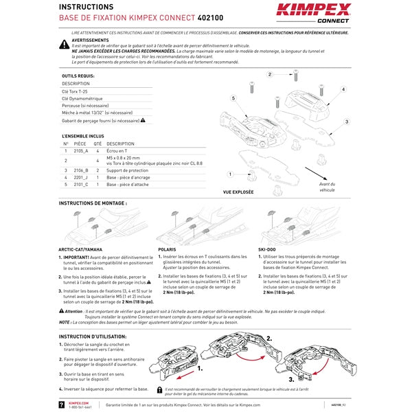 KIMPEX CONNECT Connect mounting bases for snowmobile accessories-KimpexConnect-Elevate